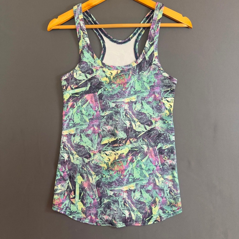 Lululemon Cool Racerback Tank Abstract Pattern Multicolor Size 4